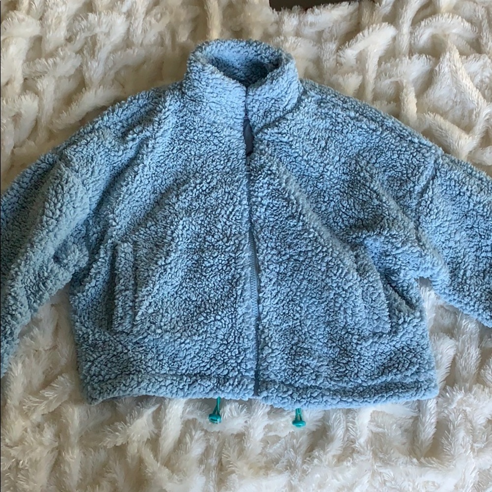 UO Willow Fuzzy Drawstring Teddy Jacket
